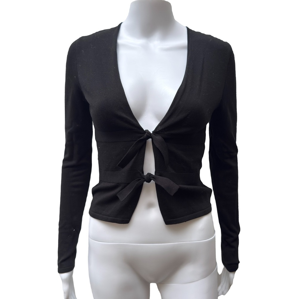 Valentino Black Tie-Front Cardigan